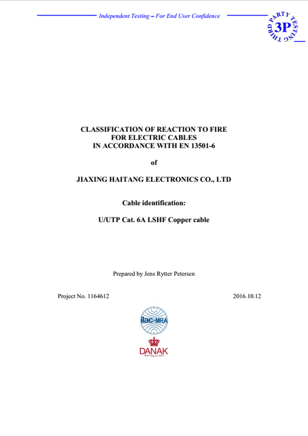 U/UTP CAT6A LSHF COPPER CABLE